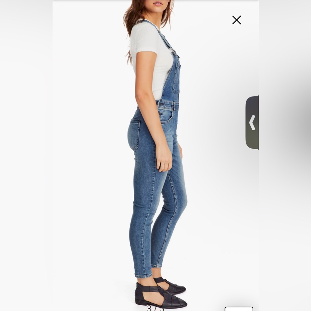 Free People We the Free Slim Ankle Overalls - Picture 3 of 9